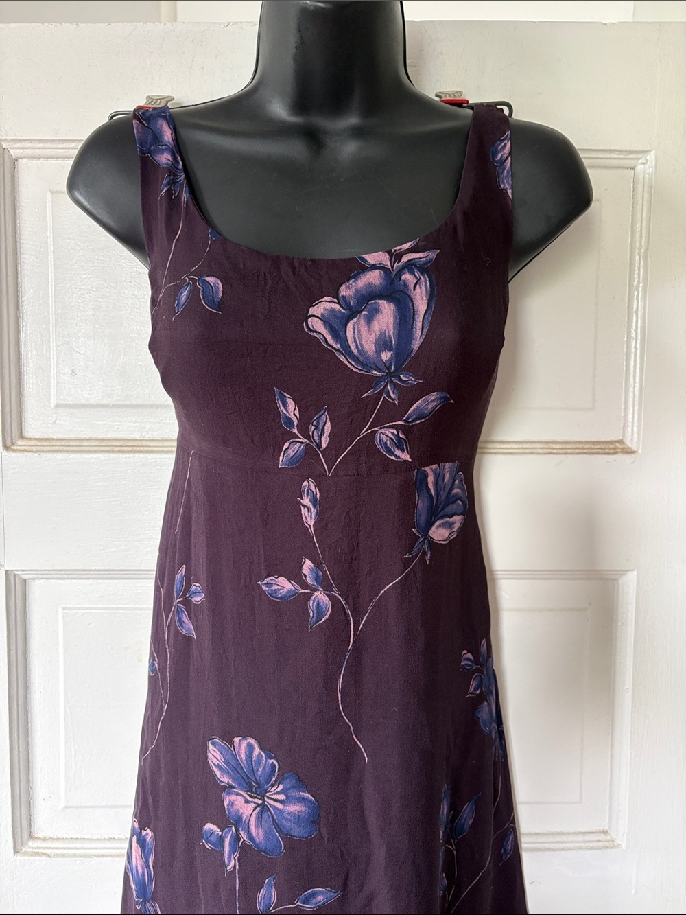 Jones New York Silk Women's Dark Plum Floral Dress
